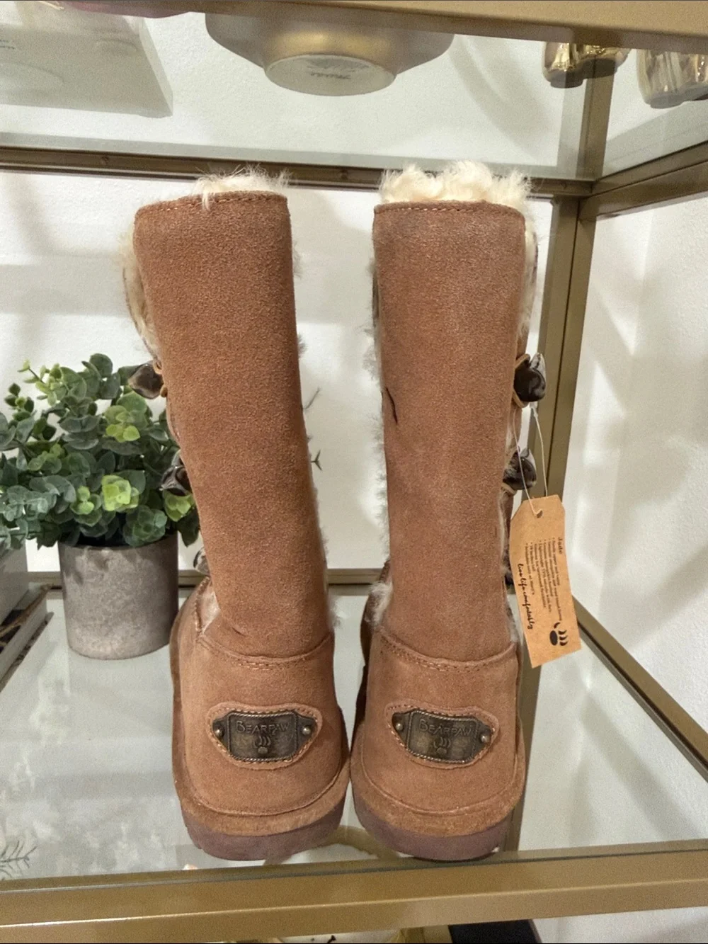 Bearpaw Chestnut Suede Shearling Winter Boots